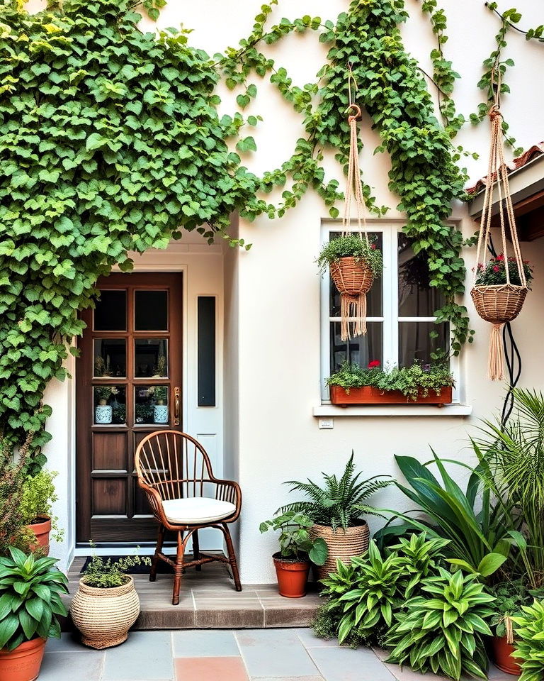 lush vertical gardens for boho house exterior - 20 Boho House Exterior Ideas