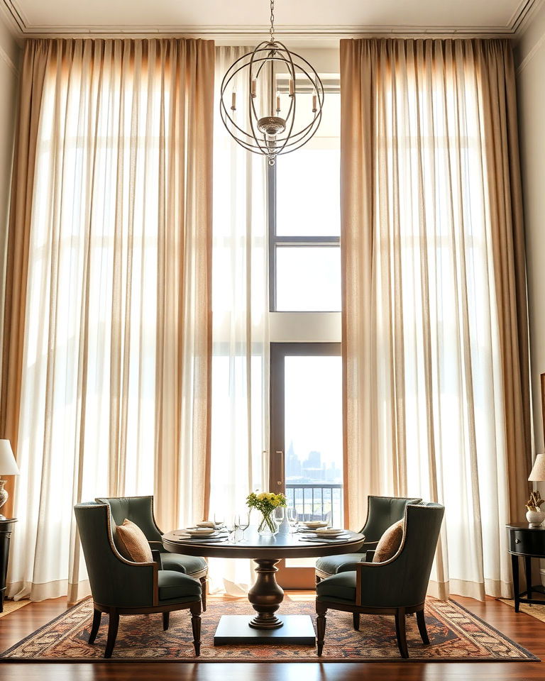 luxurious floor to ceiling double panels curtains - 20 Double Curtain Ideas