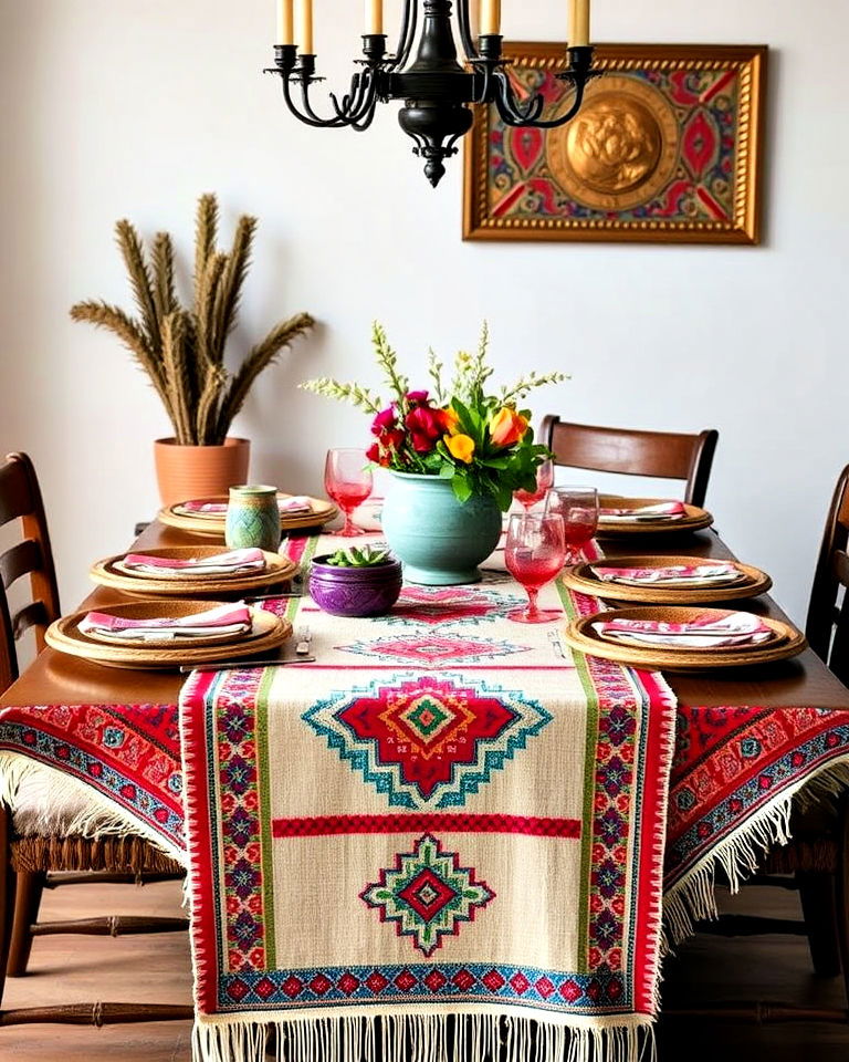 luxurious oaxacan textiles for tablecloths - 15 Mexican Table Decor Ideas
