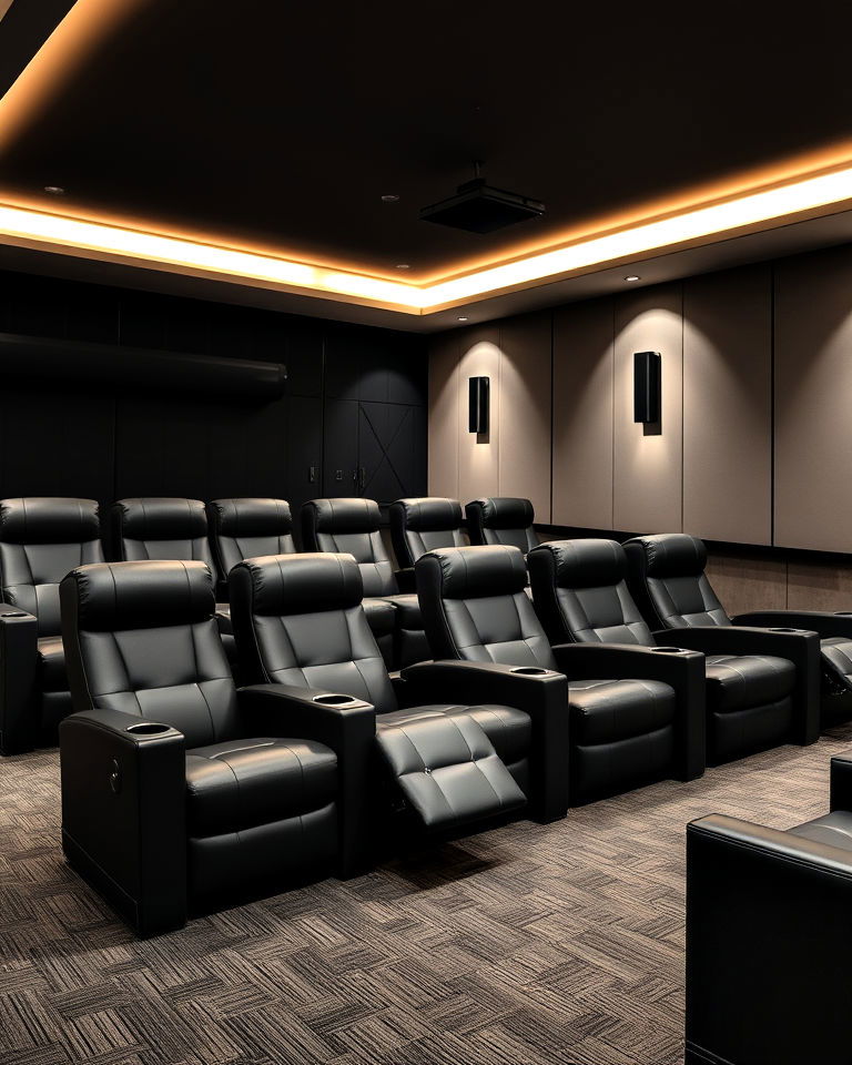 luxurious reclining theater seating - 25 Modern Home Theater Ideas