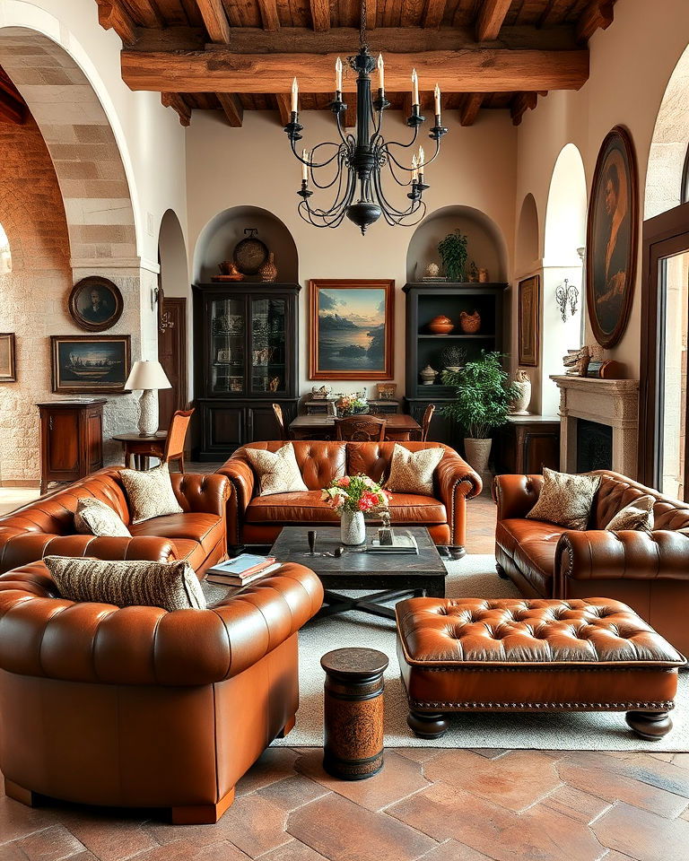 luxurious rich leather furniture - 25 Italian Interior Design Ideas