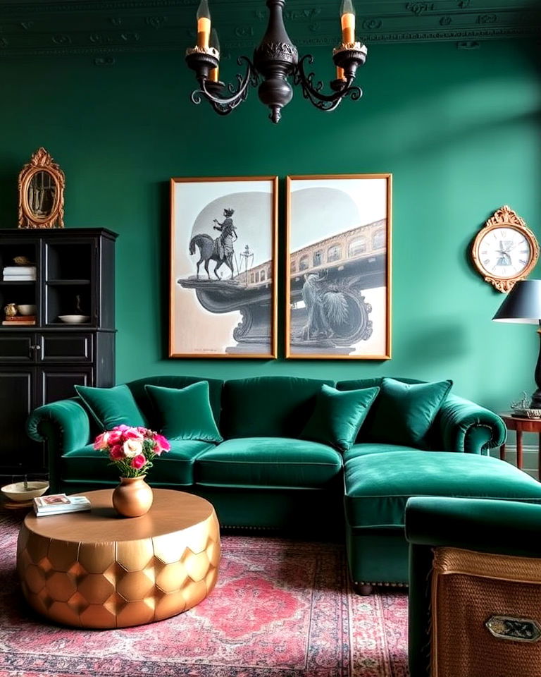 luxurious velvet furnishing - 20 Gothic Boho Decor Ideas