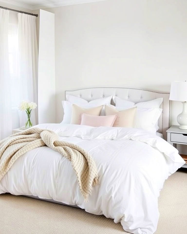 luxurious white bedroom linens - 20 White Interior Design Ideas