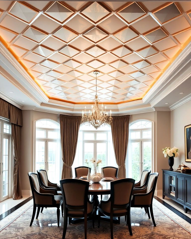luxury diamond patterned pop ceiling - 25 Pop Ceiling Design Ideas