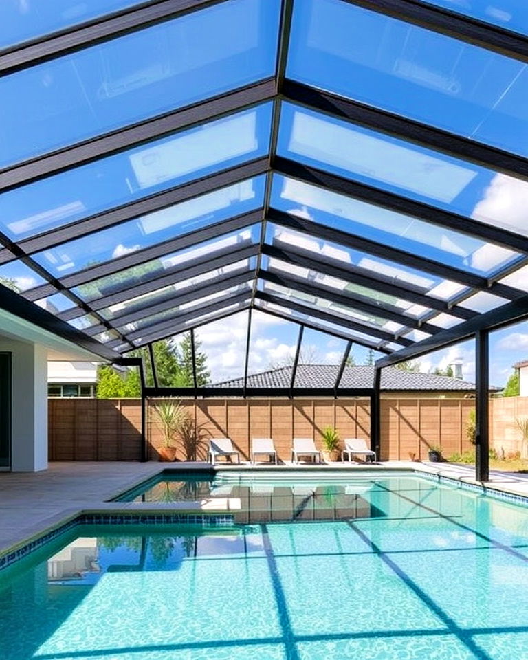 luxury glass roof pool canopy luxury glass roof pool canopy - 20 Pool Canopy Ideas
