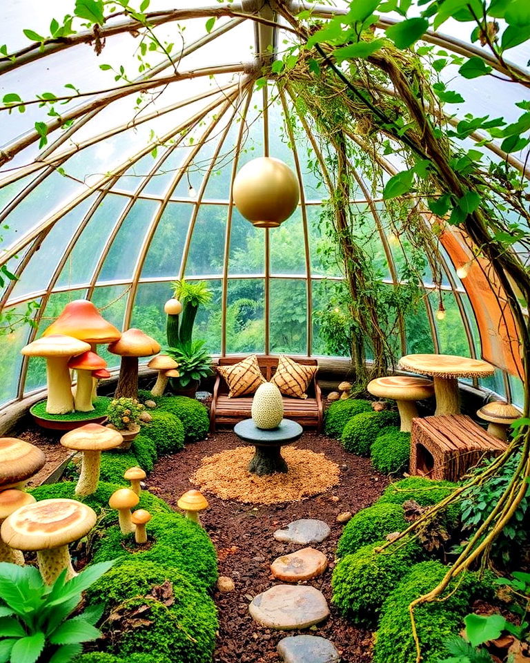 magical mushroom dome greenhouse - 20 Fantasy Greenhouse Ideas