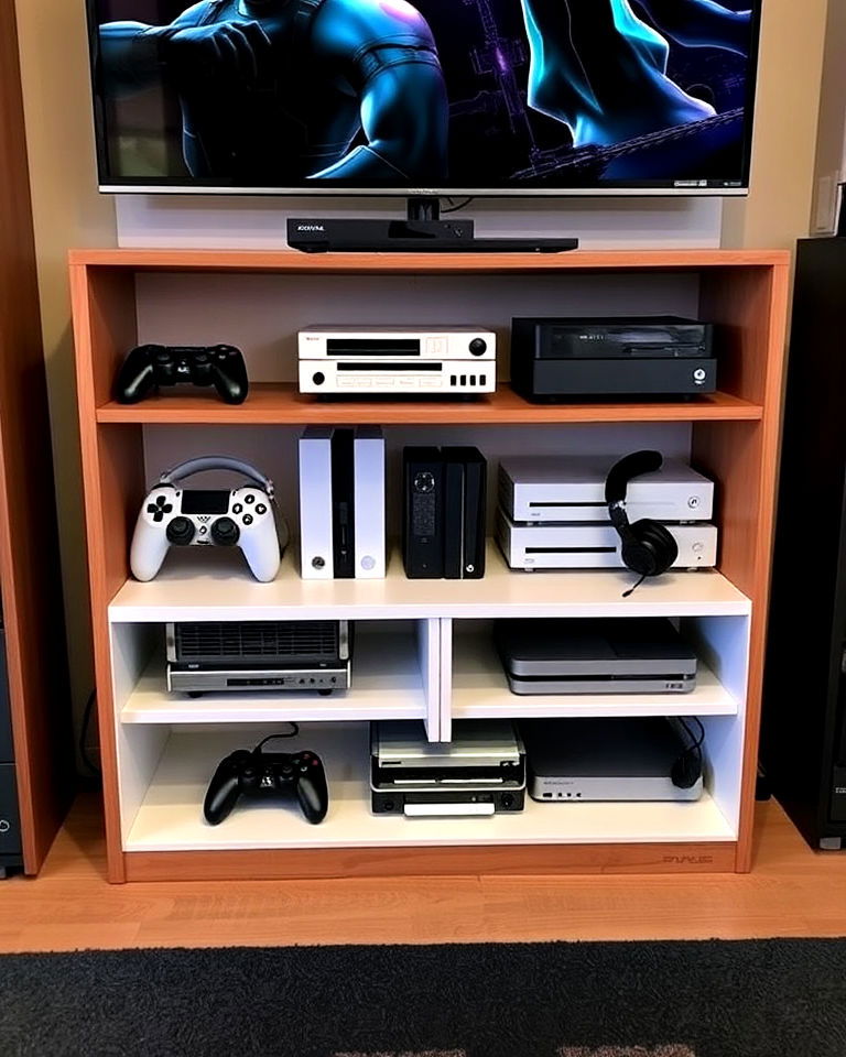 man cave console gaming dock - 20 Gaming Man Cave Ideas