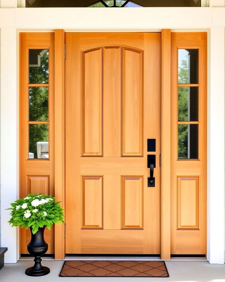 maple stained front door idea - 20 Stained Front Door Ideas