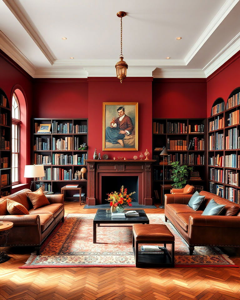 maroon dark academia wall color - 15 Dark Academia Wall Colors
