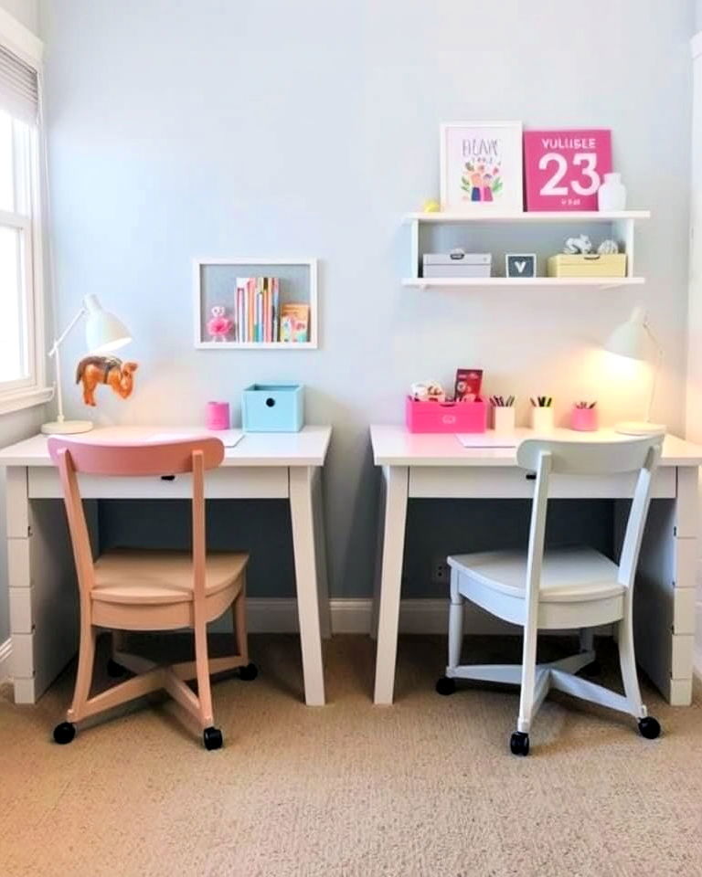 matching study areas for kids - 40 Boy and Girl Shared Small Room Ideas