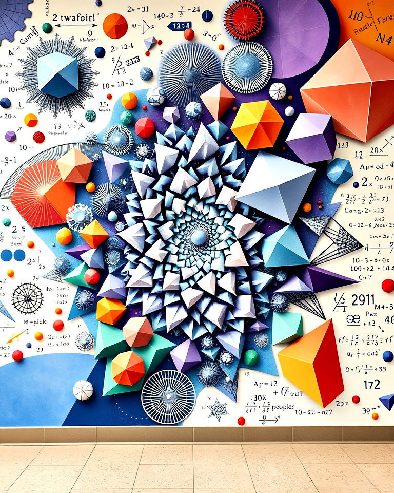 mathematical wonders wall mural - 40 School Mural Ideas