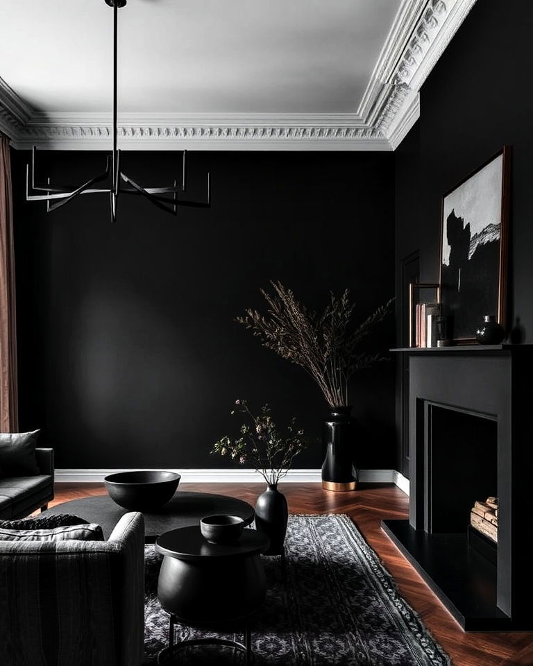 matte finishes moody interior for modern minimalism - 25 Moody Interior Design Ideas