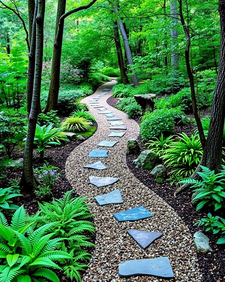 meandering pathway woodland garden - 15 Woodland Garden Ideas