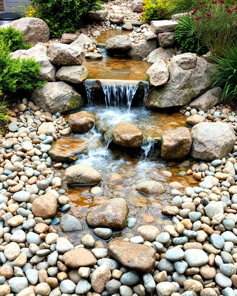 meandering waterfalls with pebbled rocks - 15 Waterfall With Rocks