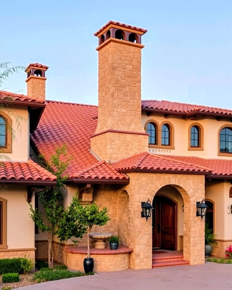 mediterranean chimneys exterior house - 25 Mediterranean House Exterior Ideas