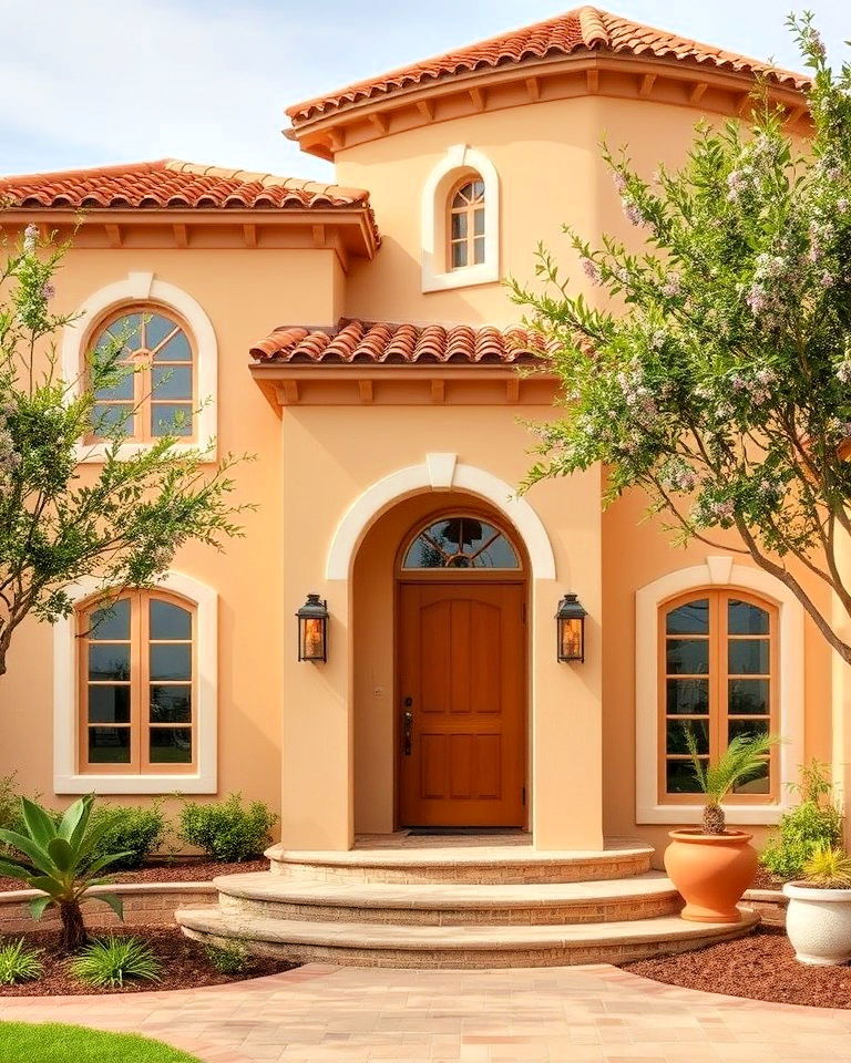 mediterranean homes often feature a warm color palette - 25 Mediterranean House Exterior Ideas