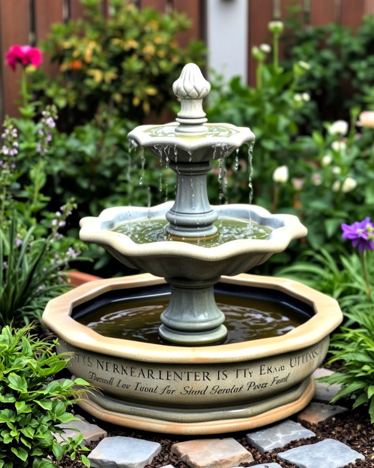 memorial water fountain - 30 Memorial Garden Ideas