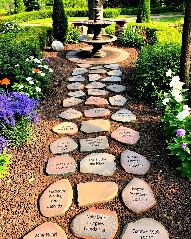 memory stone path for garden - 30 Memorial Garden Ideas