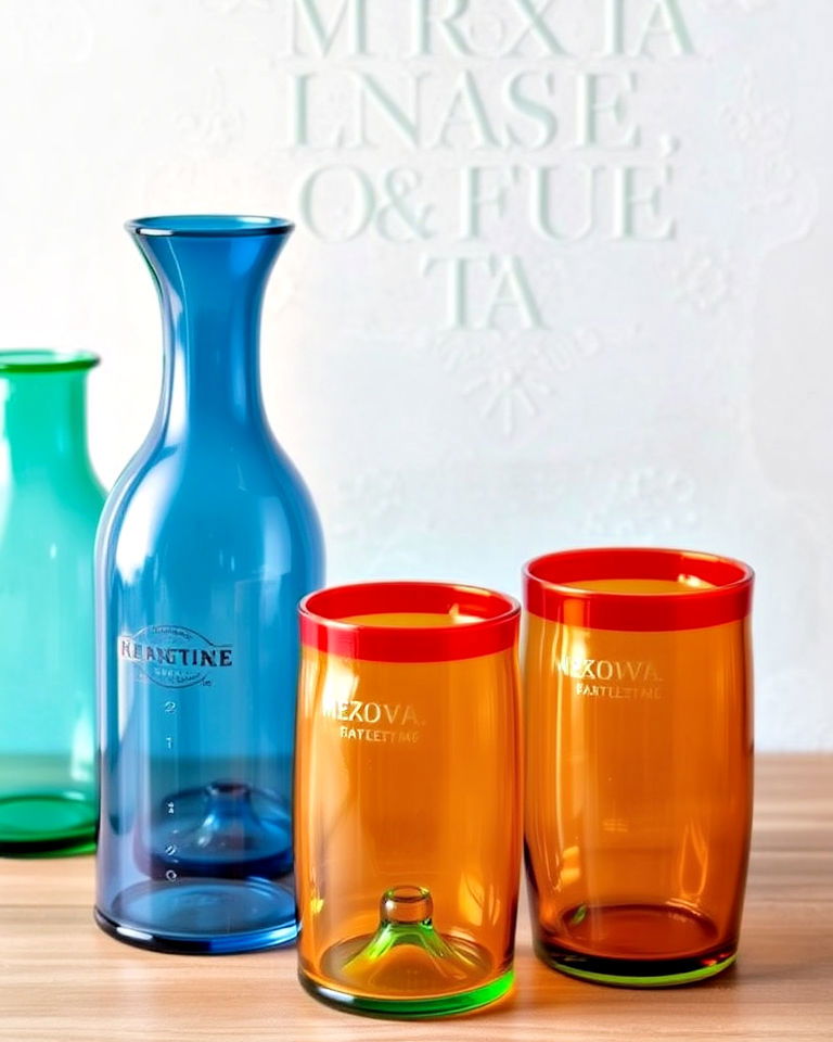 mexican recycled glassware for any dining - 25 Mexican Decor Ideas