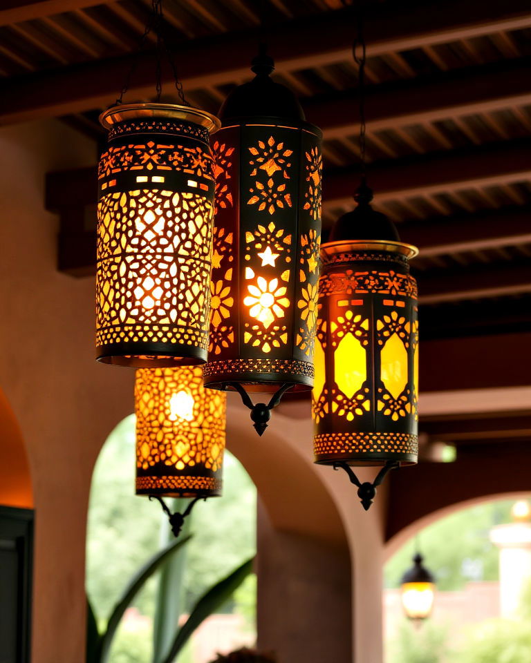 mexican style hanging lanterns - 25 Mexican Style House Design Ideas