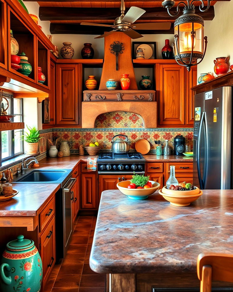 mexican style kitchen - 25 Mexican Style House Design Ideas