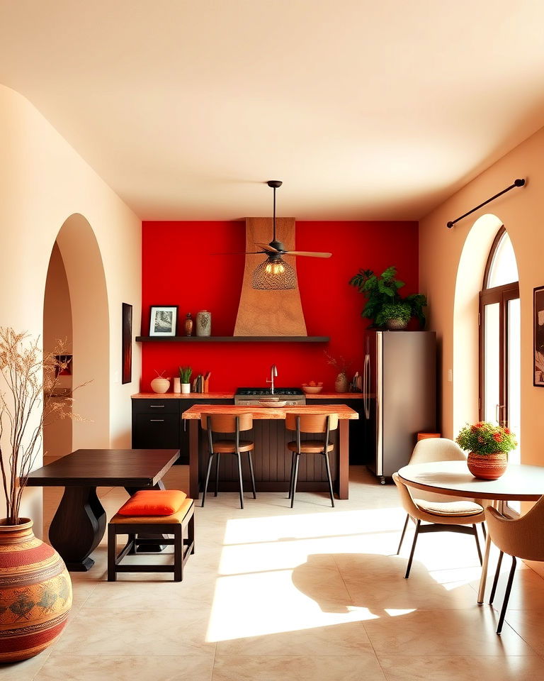 mexican sunset red kitchen - 20 Mexican Interior Paint Colors