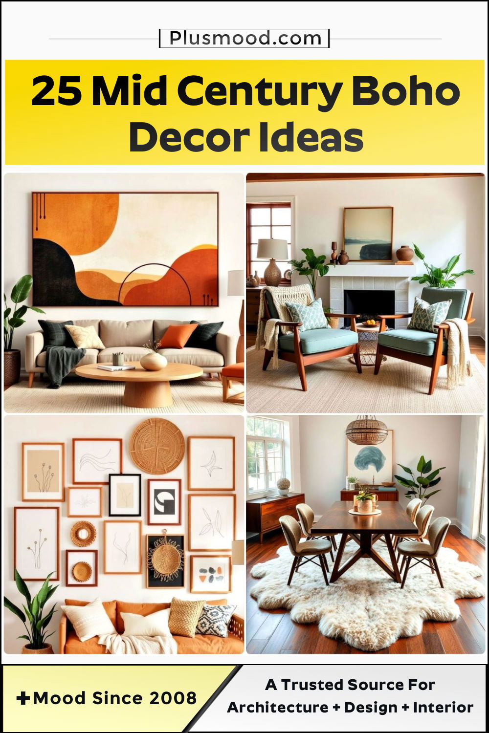 mid century boho decor ideas to copy
