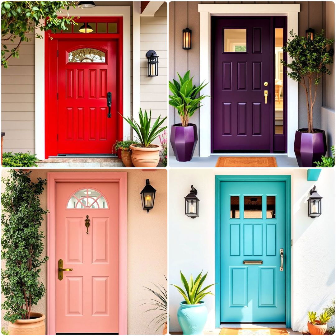 mid century front door color ideas