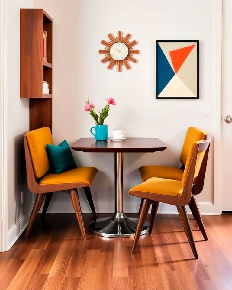 mid century modern flair corner breakfast nook - 20 Corner Breakfast Nook Ideas