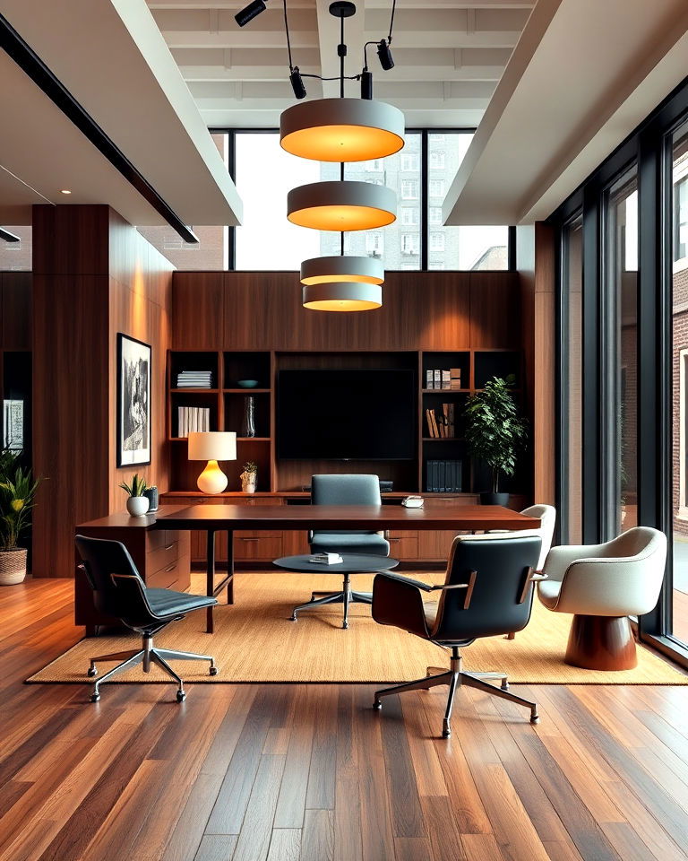 mid century modern office interior - 25 Office Interior Design Ideas