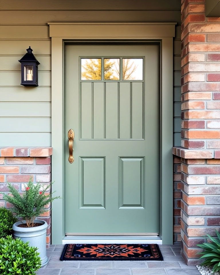 mid century sage green front door - 25 Mid Century Front Door Colors