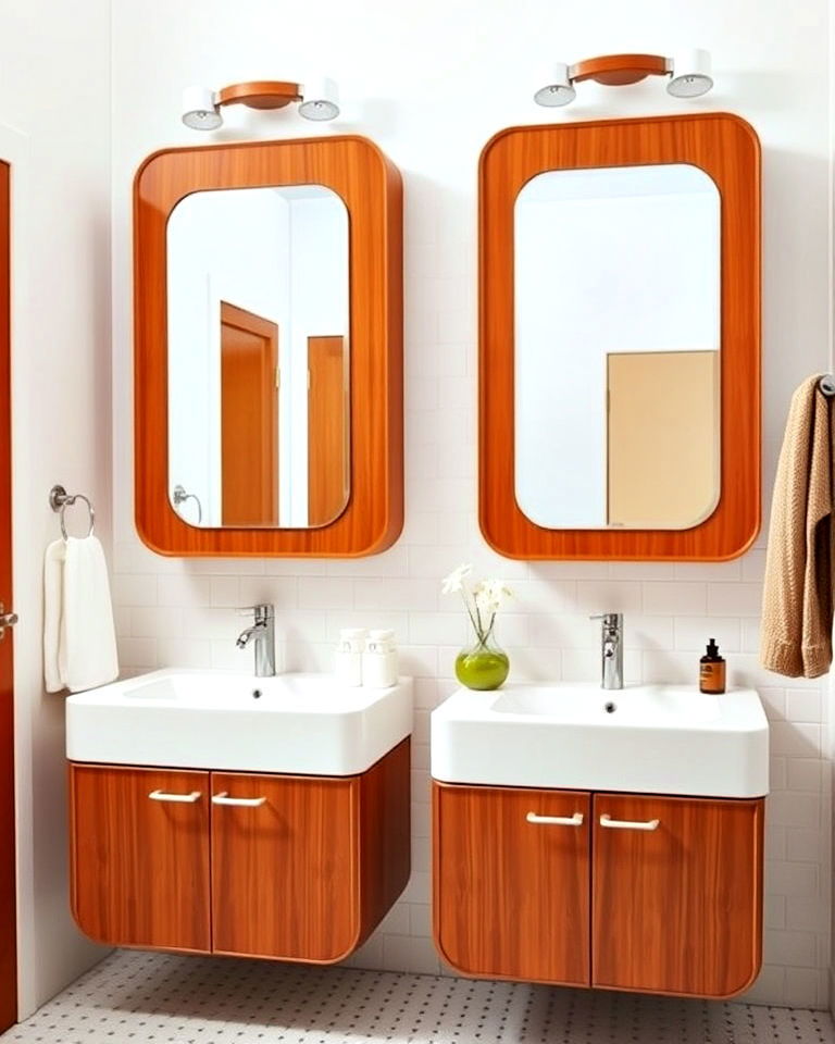 mid century vanity cabinets - 15 1960s Bathroom Ideas