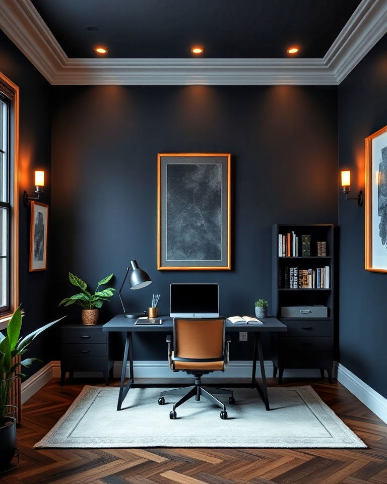 midnight blue dark academia wall color - 15 Dark Academia Wall Colors
