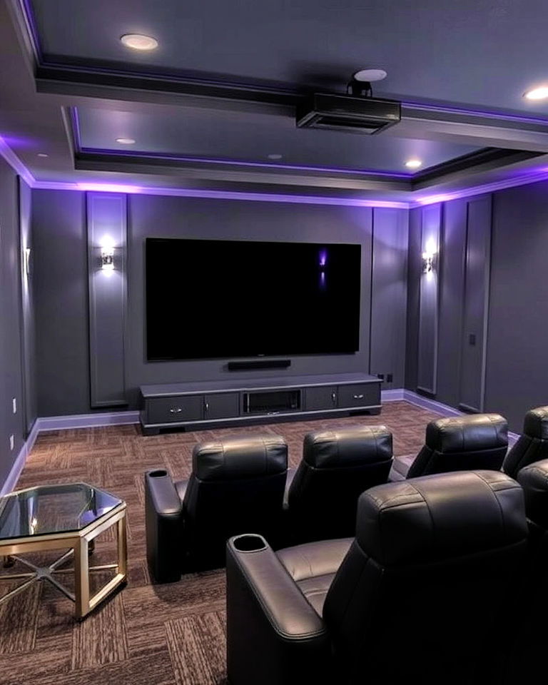 midnight gray with subtle purple undertones - 15 Gray Home Theater Paint Color Schemes