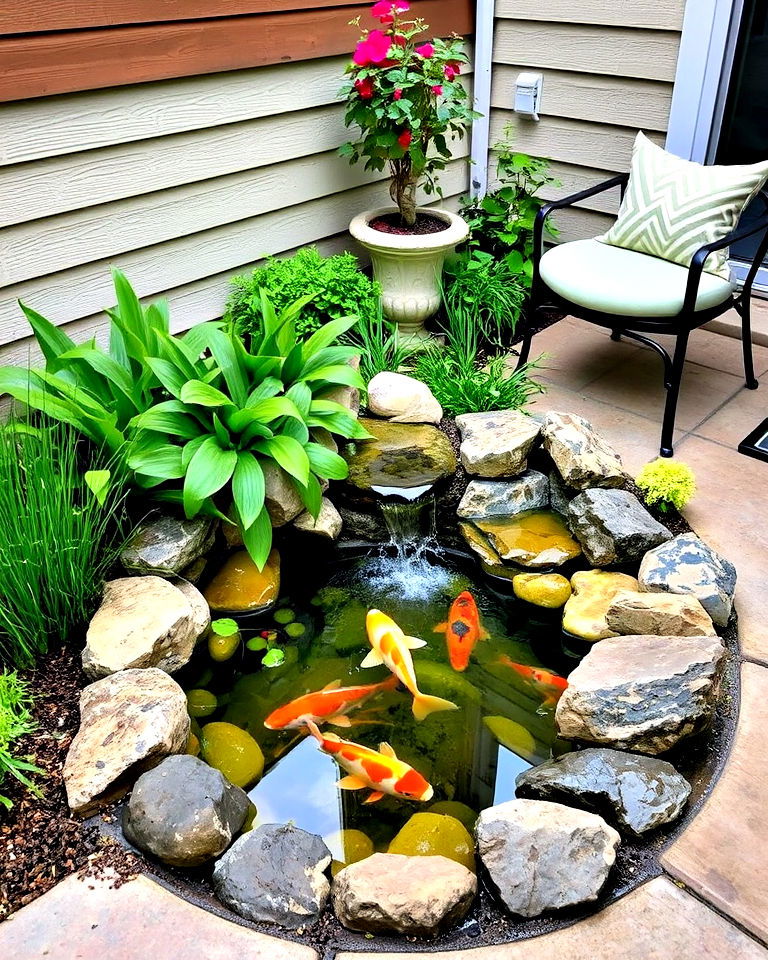 miniature patio koi pond - 15 Small Koi Pond Ideas