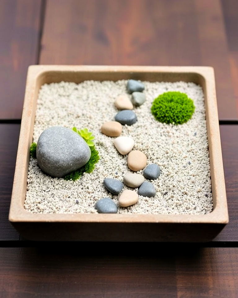miniature stone pathway in a small space - 15 Small Zen Garden Ideas