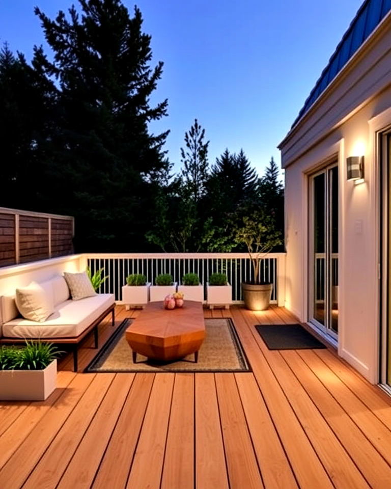 minimalist deck with clean lines - 30 Garden Decking Ideas
