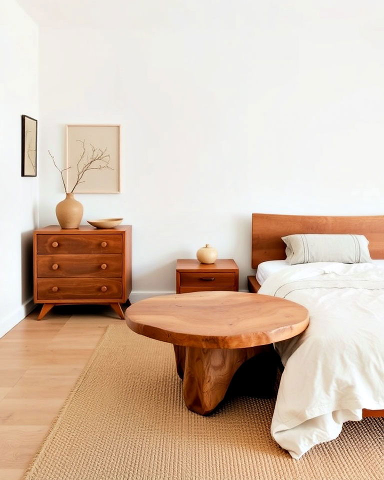 minimalist furniture with organic shapes - 15 Wabi Sabi Bedroom Ideas