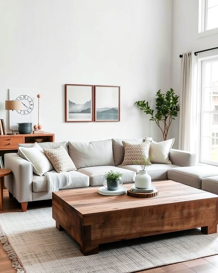 minimalist furniture with rustic touches living room - 20 Rustic Scandinavian Living Room Ideas