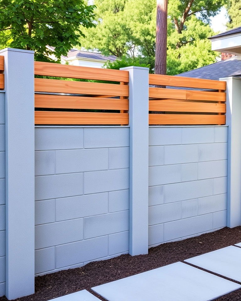minimalist gray concrete fence minimalist gray concrete fence - 15 Concrete Block Fence Ideas