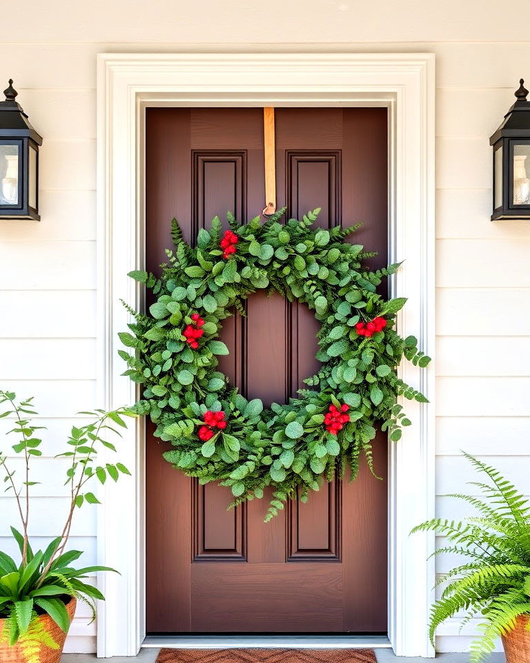 minimalist greenery summer door - 15 Summer Door Decoration Ideas