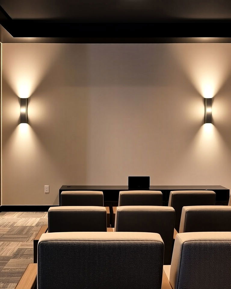 minimalist led wall sconces - 15 Home Theater Wall Sconce Ideas