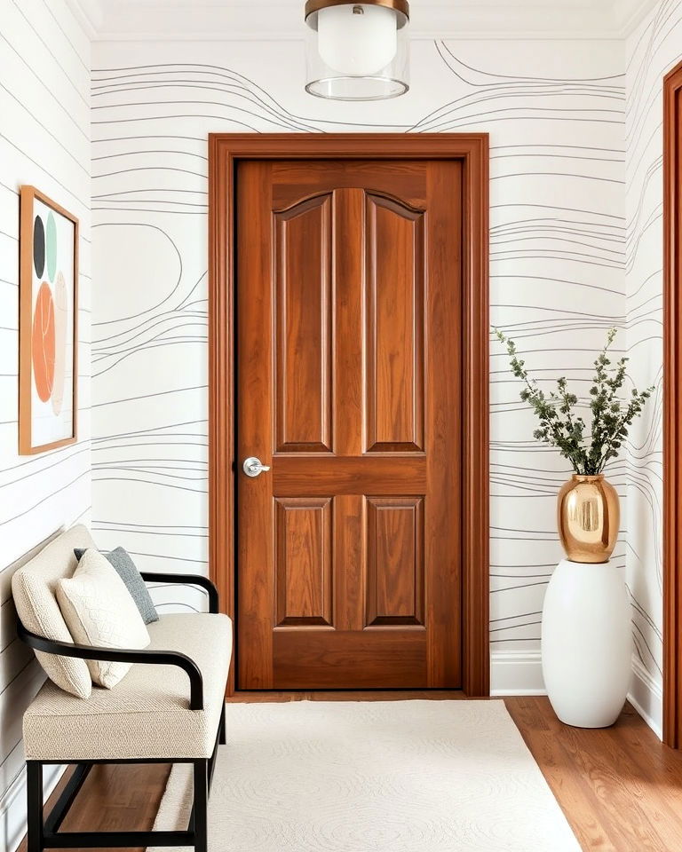 minimalist line art wallpaper - 30 Entryway Wallpaper Ideas