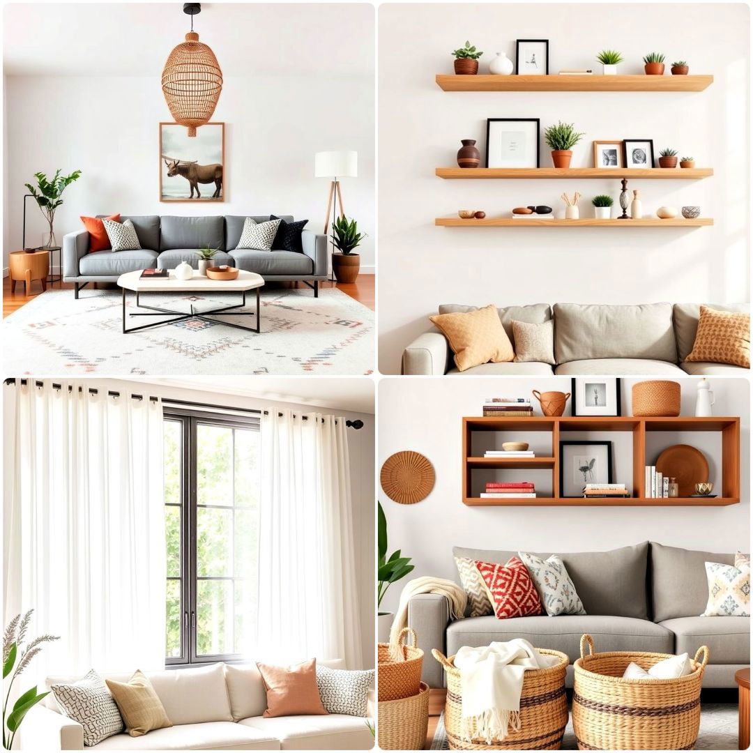 minimalist modern boho living room ideas