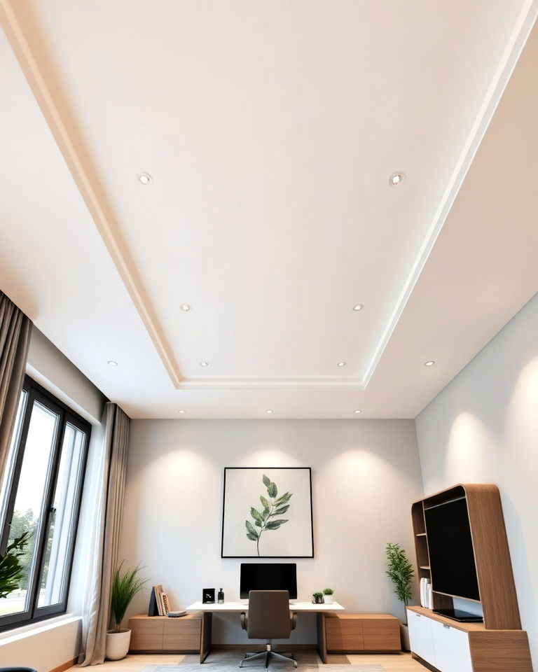 minimalist pop ceiling with spotlights - 25 Pop Ceiling Design Ideas