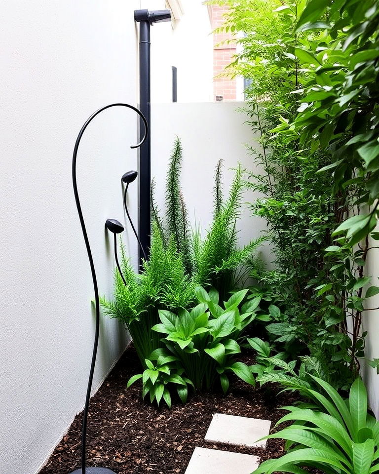 minimalist sculptures for focal points - 15 Narrow Garden Ideas