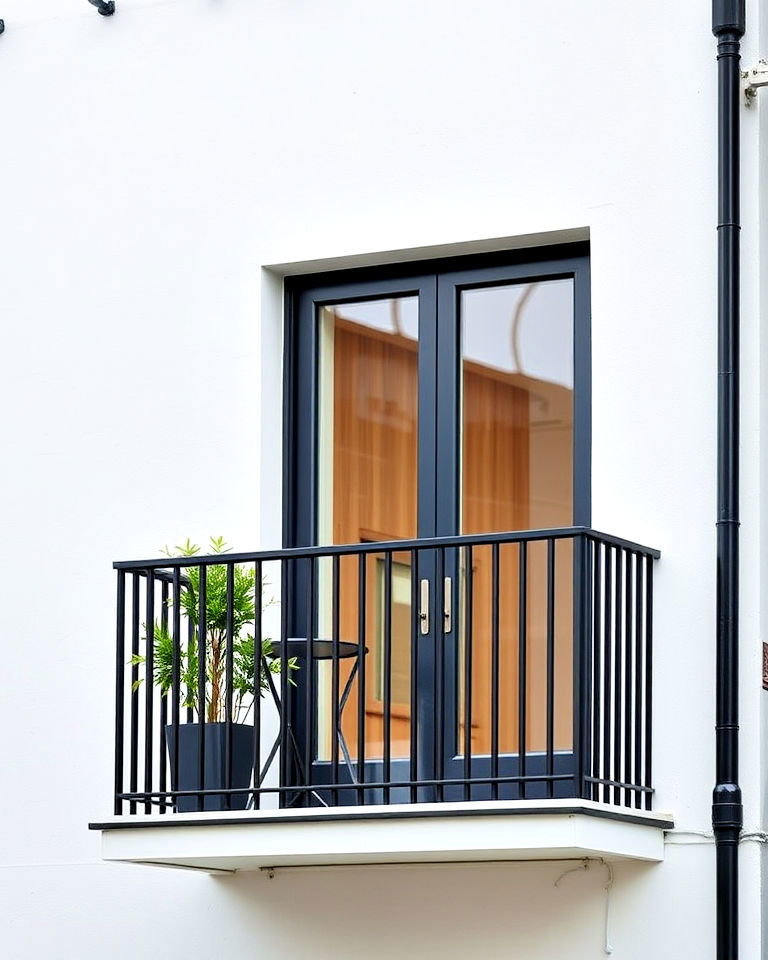 minimalist steel railings for juliet balcony - 20 Juliet Balcony Ideas