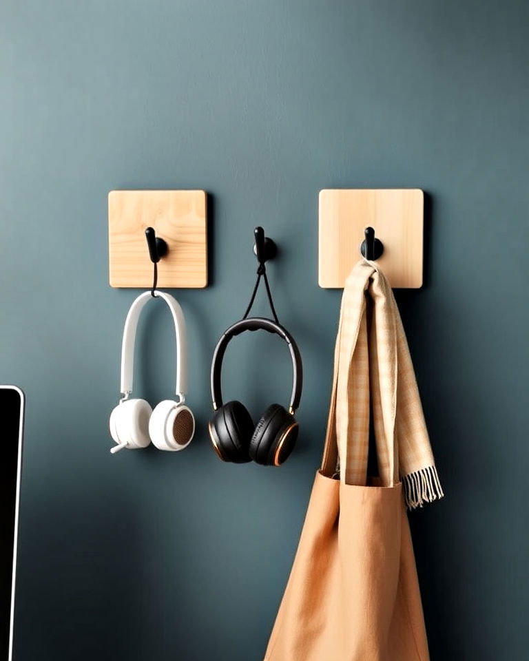 minimalist wall hooks for functional decor minimalist wall hooks for functional decor - 25 Japandi Home Office Ideas
