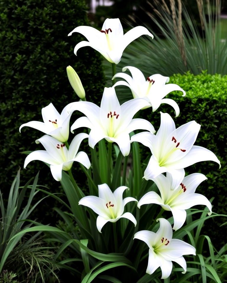 minimalist white lily garden - 15 Lily Garden Ideas