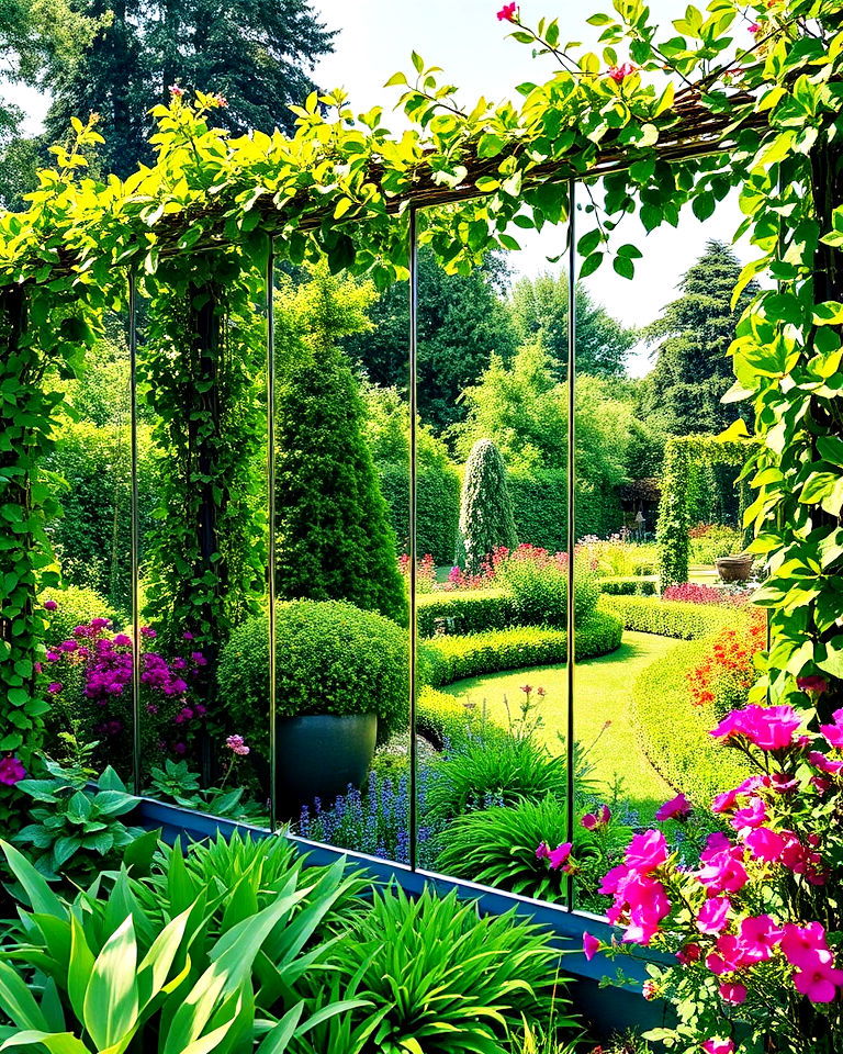 mirror walls for illusion of space - 20 Aesthetic Garden Ideas